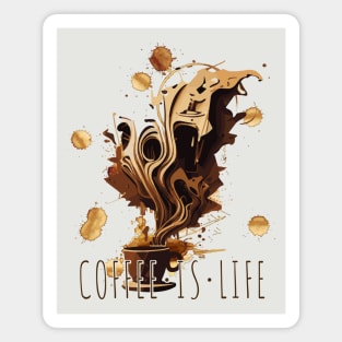 Surrealism AI Art Style Coffee Is Life Magnet